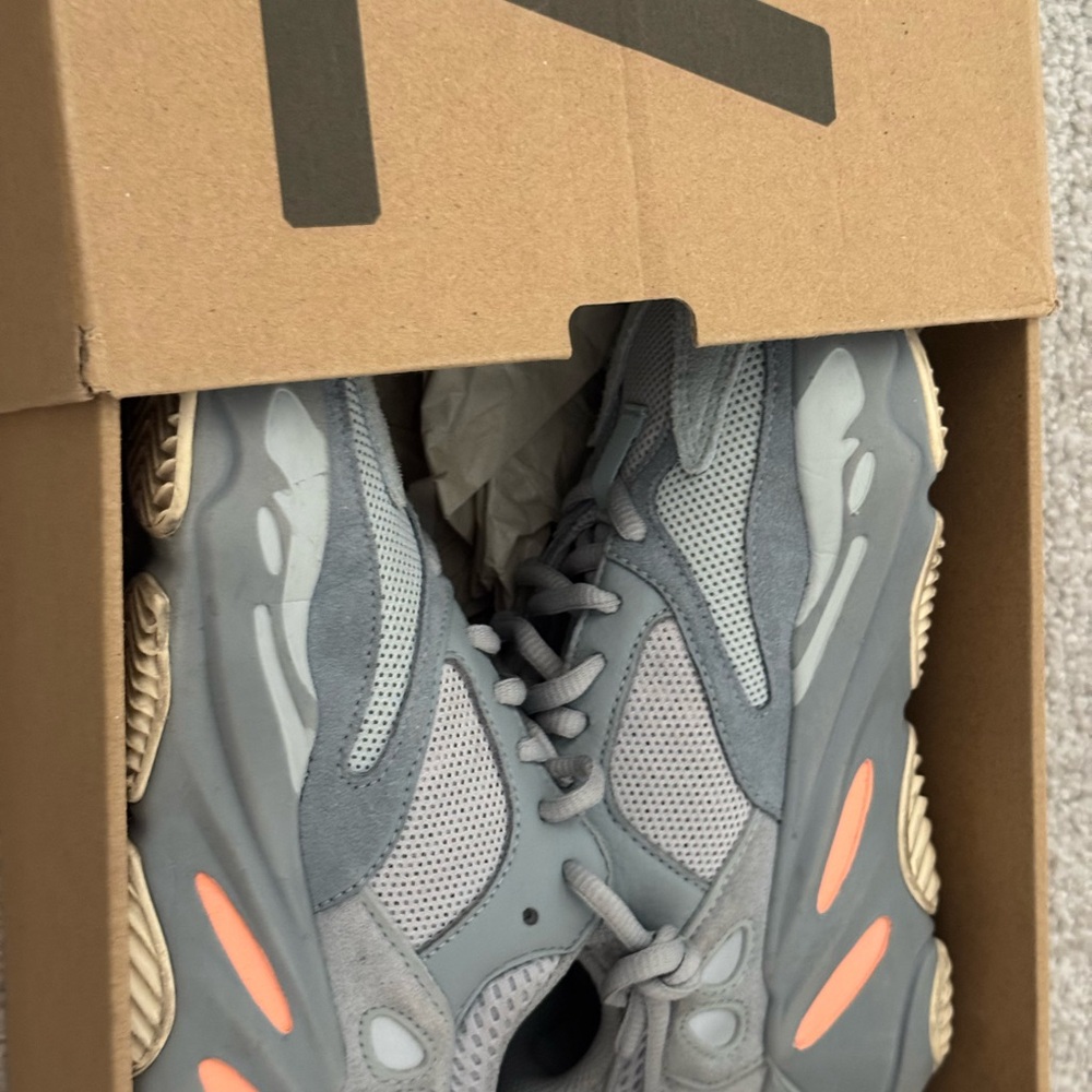 adidas Kids Grey Sneakers with Orange Accents